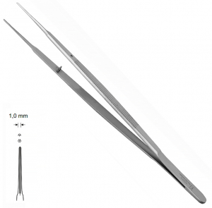 CO 232 Gerald (Chirmed) Пинцет микрохирургический для работы с мягкими тканями, прямой, 180 мм/1 мм
