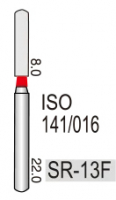 SR-13F (Perfect) Алмазный бор, удлиненный фиссурный с закругленным концом, ISO141/018, красный, 5 шт