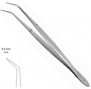 ST 17 (Chirmed) Пінцет вигнутий, гладкий, 160 мм