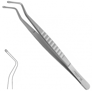 ST 116 (Chirmed) Пінцет вигнутий, гладкий 3.1х4.8 мм, 160 мм
