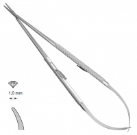MK 79 (Chirmed) Мікрохірургічний тримач голок (185 мм, із замком, вигнутий кінчик 1,0 мм)