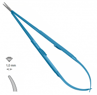 MK 79/T, TITANIUM (Chirmed) Мікрохірургічний тримач голок (185 мм, із замком, вигнутий кінчик 1,0 мм)