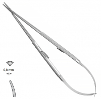 MK 79/1 (Chirmed) Мікрохірургічний тримач голок (185 мм, із замком, вигнутий кінчик 0,8 мм)