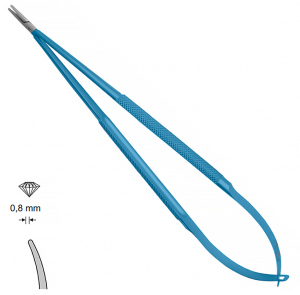 MK 81MK 80/1/T, TITANIUM (Chirmed) Микрохирургический держатель игл (185 мм, изогнутый кончик 0,8 мм)