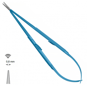 MK 81/1/T, TITANIUM (Chirmed) Мікрохірургічний тримач голок (210 мм, із замком, прямий кінчик 0,8 мм)