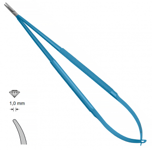 MK 84/T, TITANIUM (Chirmed) Мікрохірургічний утримувач голок (185 мм, вигнутий кінчик 1,0 мм)
