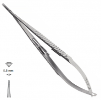 MK 85 (Chirmed) Мікрохірургічний тримач голок (150 мм, із замком, прямий кінчик 0,5 мм)