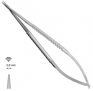 MK 241/1 (Chirmed) Мікрохірургічний тримач голок (185 мм, прямий кінчик 0,8 мм)
