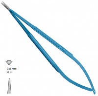 MK 241/1/T, TITANIUM (Chirmed) Мікрохірургічний тримач голок (185 мм, прямий кінчик 0,8 мм)