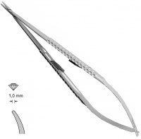 MK 242 (Chirmed) Мікрохірургічний тримач голок (185 мм, із замком, вигнутий кінчик 1,0 мм)