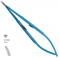 MK 242/T/SR, TITANIUM (Chirmed) Мікрохірургічний тримач голок (185 мм, із замком, вигнутий кінчик 1,0 мм)