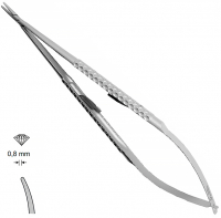 MK 242/1, TITANIUM (Chirmed) Мікрохірургічний тримач голок (185 мм, із замком, вигнутий кінчик 0,8 мм)