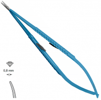 MK 242/1/T/SR, TITANIUM (Chirmed) Мікрохірургічний тримач голок (185 мм, із замком, вигнутий кінчик 0,8 мм)