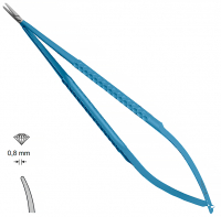 MK 243/1/T, TITANIUM (Chirmed) Мікрохірургічний тримач голок (185 мм, вигнутий кінчик 0,8 мм)