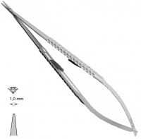 MK 244 (Chirmed) Микрохирургический держатель игл (210 мм, с замком, прямой кончик 1,0 мм)
