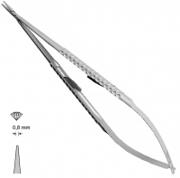 MK 244/1 (Chirmed) Микрохирургический держатель игл (210 мм, с замком, прямой кончик 0,8 мм)