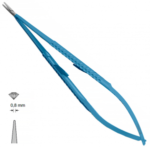 MK 244/1/T, TITANIUM (Chirmed) Мікрохірургічний тримач голок (210 мм, із замком, прямий кінчик 0,8 мм)