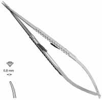 MK 246/1 (Chirmed) Мікрохірургічний тримач голок (210 мм, із замком, вигнутий кінчик 0,8 мм)