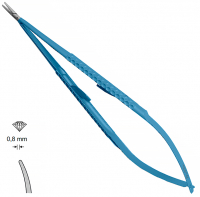 MK 246/1/T, TITANIUM (Chirmed) Мікрохірургічний тримач голок (210 мм, із замком, вигнутий кінчик 0,8 мм)