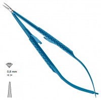MK 293/T, TITANIUM (Chirmed) Мікрохірургічний тримач голок (150 мм, із замком, прямий кінчик 0,8 мм)