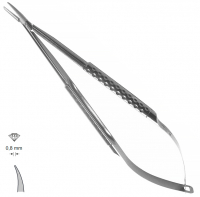 MK 303, TITANIUM (Chirmed) Мікрохірургічний утримувач голок (150 мм, вигнутий кінчик 0,8 мм)