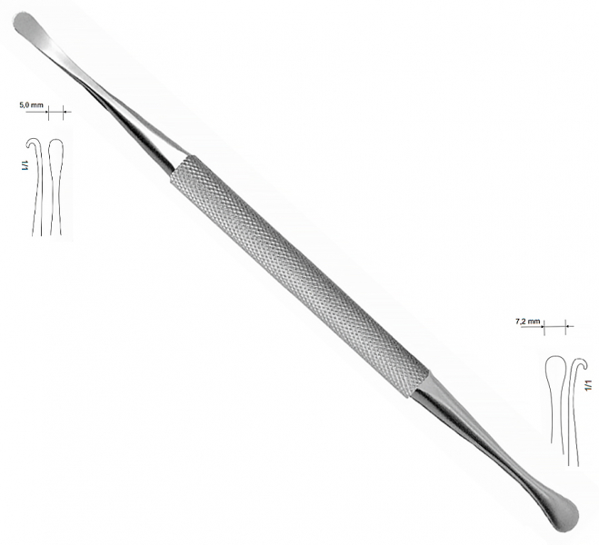 OR 11/M (Chirmed) Распатор крючок, 174 мм, 5х7.2 мм