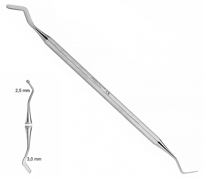 ST 2117 (Chirmed) Гладилка двостороння з кулькою, 2.5х3 мм