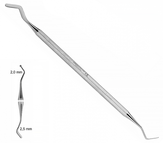 ST 2116 (Chirmed) Гладилка двусторонняя с шариком, 2х2.5 мм