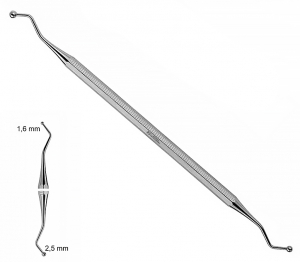 ST 1007 (Chirmed) Гладилка, двостороння кулька, 1.6x2.5 мм