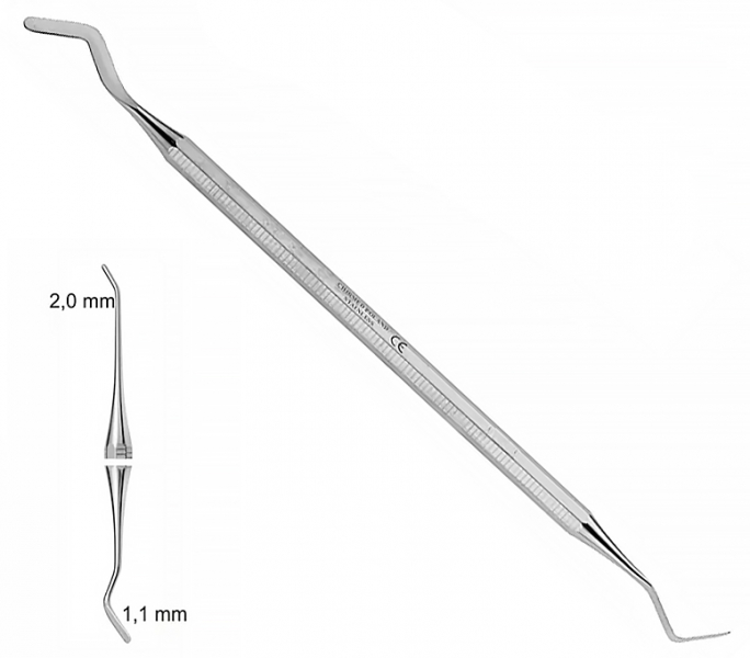 ST 2114 (Chirmed) Гладилка двостороння груша, 2x1.1 мм