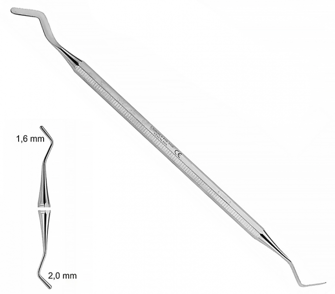 ST 2112 (Chirmed) Гладилка двостороння груша, 1.6x2 мм