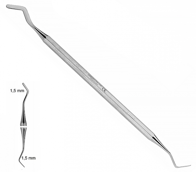 ST 1013 (Chirmed) Гладилка двусторонняя, 1.5x1.5 мм, жесткая