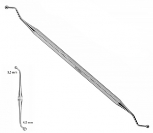 ST 1011 (Chirmed) Гладилка, двостороння кулька, 3.5x4.5 мм
