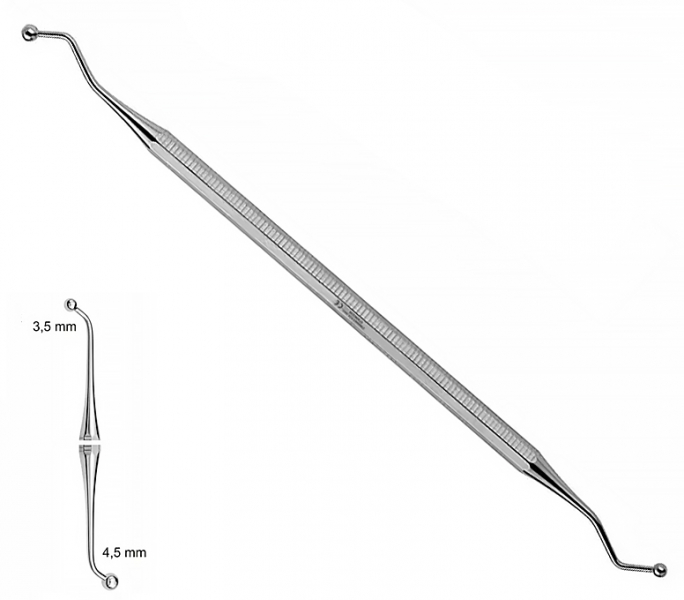 ST 1011 (Chirmed) Гладилка, двостороння кулька, 3.5x4.5 мм
