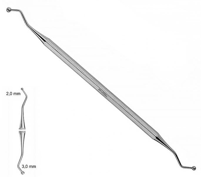 ST 1010 (Chirmed) Гладилка, двостороння кулька, 2x3 мм
