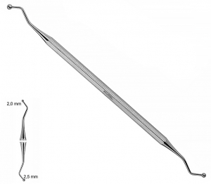 ST 1003 (Chirmed) Гладилка, двостороння кулька, 2x2.5 мм