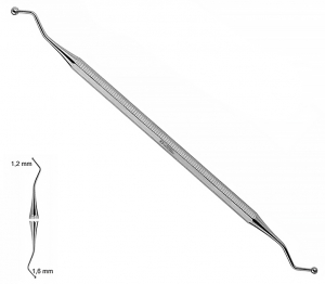 ST 1002 (Chirmed) Гладилка, двостороння кулька, 1.2x1.6 мм