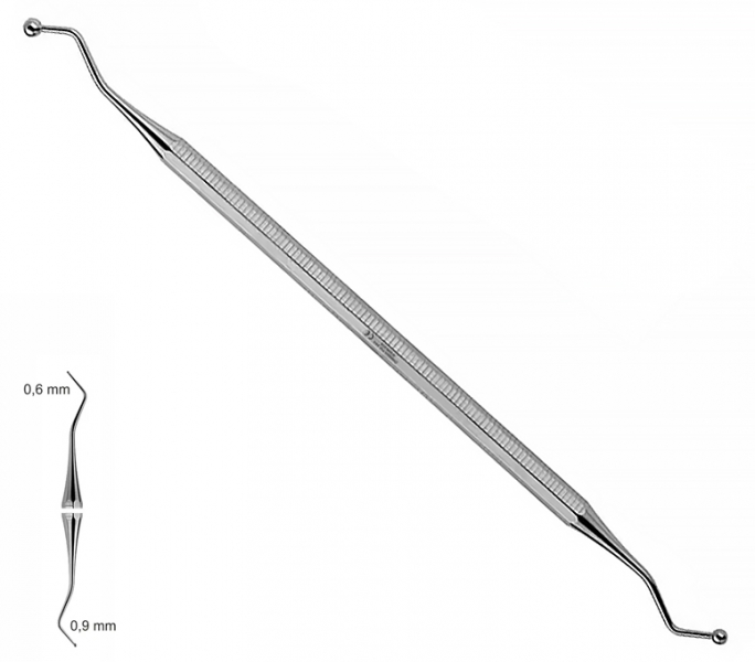ST 1000 (Chirmed) Гладилка, двостороння кулька, 0.6x0.9 мм