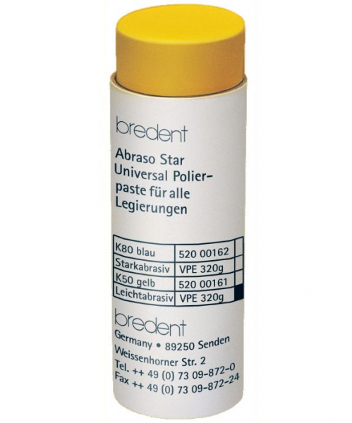 Материал для полирования акрила Bredent Abraso-Star K50 (желтая, абразив, 320 г)