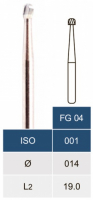 Бор карбідний Microdont FG 04 (сферичний, 1.4 мм)