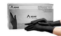 Перчатки нитриловые IGAR (смотровые, нестерильные, неприпудренные, черного цвета)