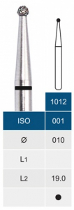 Бор алмазний Microdont 1012VC (1 мм, сферичний, чорний)