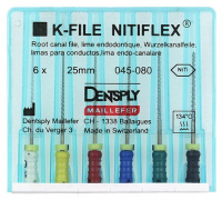 K-File Nitiflex, 25 мм (Dentsply) Инструмент для препарирования канала, 6 шт (оригинал)
