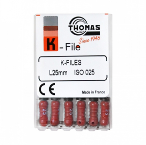 К-файли Thomas K-FILE (25 мм, 6 шт)