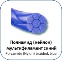 Полиамид мультифиламент крученый Olimp Poliamid (нейлон) 3\4-90 см (синий)
