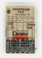 Hedstroem File (H-File) Colorinox, 31 мм (Dentsply) Хедстрем файли, 6 шт (копія)