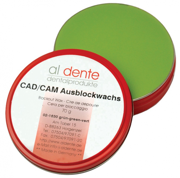 Віск для внутрішній Al Dente CAD/CAM BLOCK-OUT (зелений, 70 г) (02-1630)