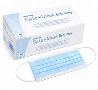 SAFE+MASK Economy, 50 шт (Medicom) Маски медицинские с петлями для ушей, 17,5х9 см
