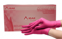 Перчатки нитриловые IGAR (смотровые, нестерильные, неприпудренные, розового цвета)