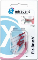 Набор запасных ершиков Miradent Pic Brush, бордовые, 6.5 мм